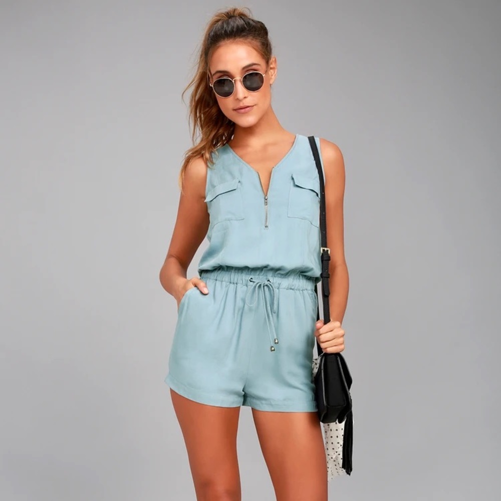 Set Free Slate Blue Romper